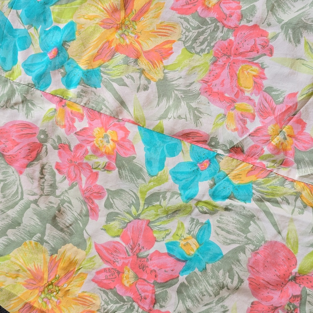 Floral Print Silk Skirt- L - Picture 2 of 6